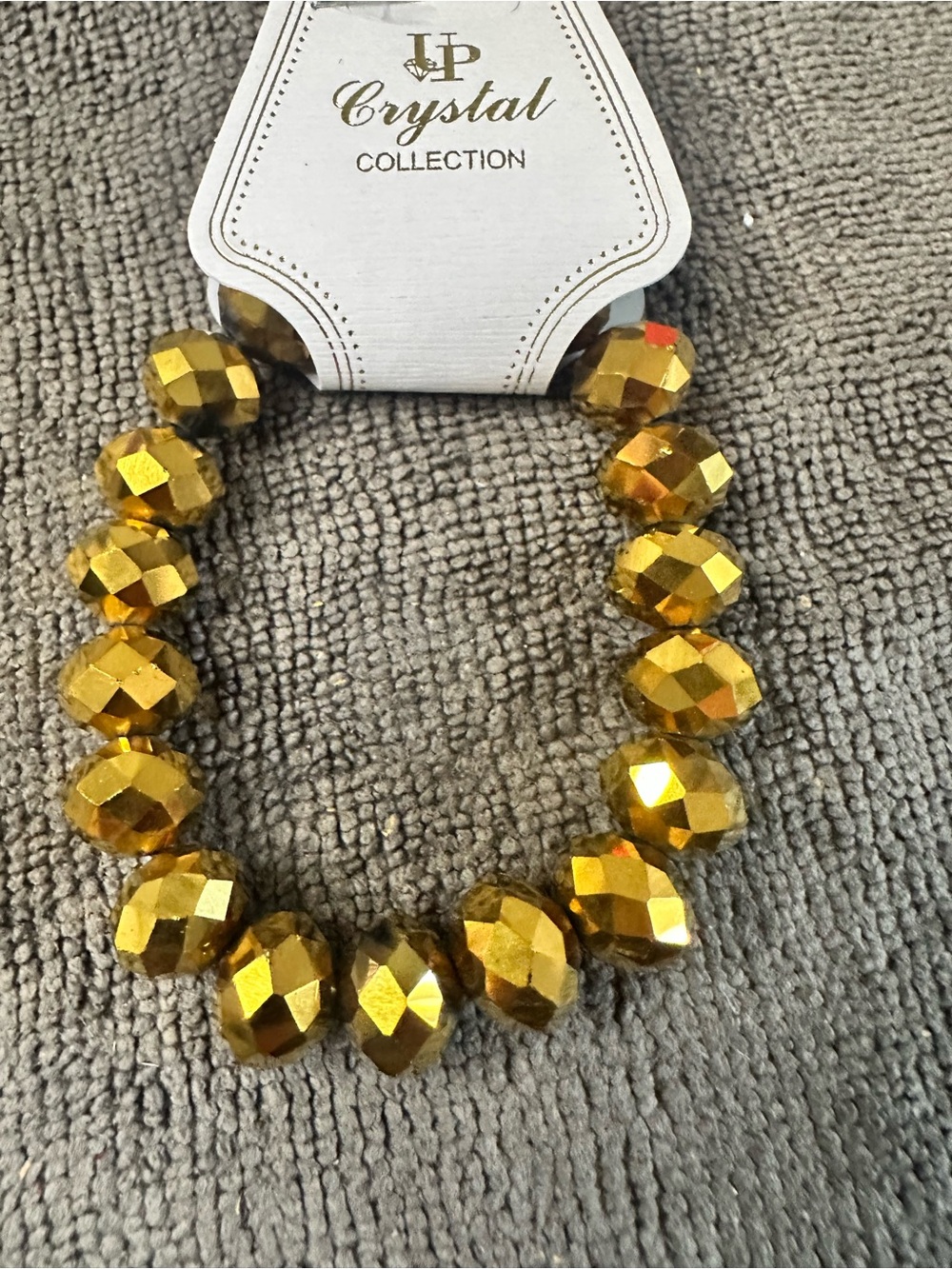 Gold Faceted Bead Stretch Bracelet